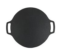 Tomedny Sartén para parrilla coreana, plancha redonda para barbacoa con doble asa, revestimiento antiadherente, plancha, electrodomésticos de cocina para el hogar, fiesta, viajes y al (36cm)