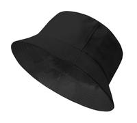 TOMEEK Gorro Pescador Algodón Sombrero del Pescador Unisex Bucket Hat Verano Reversible Sombrero Pescadors Plegable Sombrero Playa Mujer para Senderismo Camping(Negro,L)