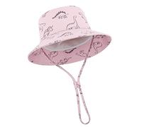 TOMEEK Sombrero de Sol para Bebé Gorro Bebe Verano Gorra Pescador Protección Solar Bebé Niños y Niñas UPF 50+ Gorra Playa Plegable con Correa Ajustable para la Barbilla y ala Ancha, Rosado, Talla XL