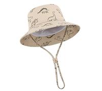 TOMEEK Sombrero de Sol para Bebé Gorro Bebe Verano Gorra Pescador Protección Solar Bebé Niños y Niñas UPF 50+ Gorra Playa Plegable con Correa Ajustable para la Barbilla y ala Ancha, Caqui, Talla XL