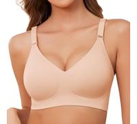 TOMEEK Sujetador sin Aros para Mujer, Sostenes sin Costuras con Relleno Básico Sujetador Bandolera Ajustable Comodos Deportivo Mujer Suaves Elástico