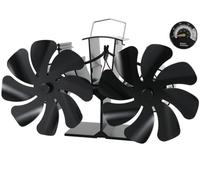 Tomersun Estufa de leña ventilador mini ventilador calor chimenea eco ventiladores silencioso para el hogar quema leña/estufa de leña/chimeneas 16 cuchillas