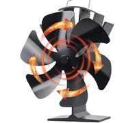 Tomersun Ventilador de Estufa de Leña, Alimentado por Calor para Chimenea, Quemador de Pellet y Leña