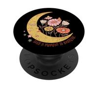 Tómese un momento para respirar flores de luna PopSockets PopGrip Adhesivo