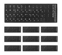 TOMETURE 10 Pegatinas para Teclado Hebreo: Pegatinas de Repuesto con Letras hebreas en inglés y Fondo Negro Mate para PC, Ordenador portátil, Ordenador de sobremesa y portátil.