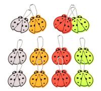 TOMETURE 12 Piezas Colgante Reflectante para Mochila y Bolso en Forma de Mariquita de PVC Diseño Creativo, Resistente a Daños y Efecto Reflectante para Decoración Segura