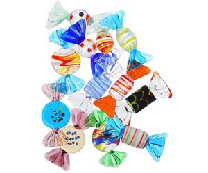 TOMETURE 12 Piezas de Escultura de Vidrio de Colores en Forma de Dulce, Decoración Elegante y Artística para Hogar y Comedor, Pieza Decorativa Estable y Delicada Varios estilos