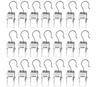 TOMETURE 120 Clips de Hierro para Cortinas de Casa en Color Plata, Ganchos Resistentes para Colgar Cortinas y Luces Led, Ideales para Uso Doméstico