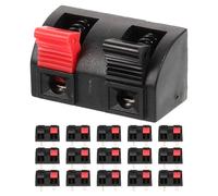 TOMETURE 16 Unidades de Clips terminales de Altavoz de Resorte de 2 vías - Conector de liberación por presión, Bloque de terminales de Cable para Sistemas de Sonido de Escenario y amplificadores