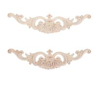 TOMETURE 2 apliques de madera sin pintar - Calcomanía de flor de rosa tallada en madera sin acabado para pared, armario, espejo, repisa, puerta, cama, armario, techo, muebles