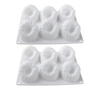 TOMETURE 2 moldes de silicona para mousse de frambuesa, moldes de silicona de 6 cavidades para mousse, gelatina para repostería casera y decoración de pasteles.