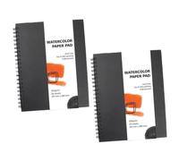 TOMETURE 2 Piezas Cuaderno de Bocetos de Acuarela Negro Tapa Dura de Papel