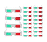 TOMETURE 20 Gafas 3D Rojas y Verdes: Gafas de cartón Desechables para Ver películas, cómics y proyectos de Ciencia, tecnología, ingeniería y matemáticas (Stem).