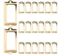 TOMETURE 20 Marcos de Etiquetas Antiguos, tarjeteros de Metal para cajones de bibliotecas, armarios, herrajes para Muebles de Oficina, librerías, organización de Archivos y Manualidades, Color