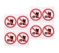 TOMETURE 4 Pegatinas Adhesivas Texto Prohibido Comer y Beber para Interiores y Exteriores de Pvc Diseño Funcional y Estético para Tiendas y Locales Comerciales