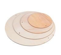 TOMETURE 4 Placas Circulares de Madera Sintética Beige para Manualidades Diy, Fáciles de Pintar y Convenientes, Pack de 4 Piezas Ligeras y Prácticas