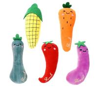 TOMETURE 5 Juguetes de Peluche y Diseñados para Estimular el Instinto Natural para Gatos Forma de Verduras, Rellenos de Hierba Gatera, Masticables en Mascotas