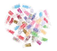 TOMETURE 50 Dijes de Estrella para Botellas de Vidrio en Forma de Columna, Material de Vidrio y Plástico, Paquete de 50 Piezas para DIY y Fabricación de Pendientes Color Color Aleatorio