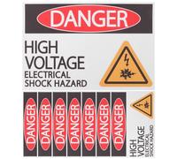 TOMETURE 8 pegatinas de peligro de alto voltaje, etiquetas de seguridad eléctrica, señales de advertencia de riesgo de descarga eléctrica, resistentes a la intemperie para maquinaria y paneles de