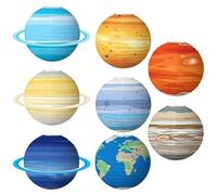 TOMETURE 8piezas Lámparas de Papel Temática Espacial Linternas Planetarias Colgantes para Decoración de Fiestas Infantiles Aventura Cósmica Navidad Aula y Celebraciones con Planetas