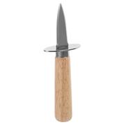 TOMETURE Abridor de Ostras Profesional Cuchillo Resistente y Fácil de Usar de Acero Inoxidable Mango de Madera para Abrir Mariscos en Fiestas y Picnics