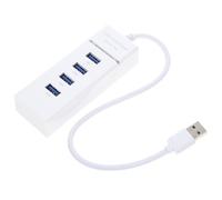 TOMETURE Adaptador USB 3.0 Hub de 4 Puertos Ligero y Plug and Play, Cable de Expansión de Plástico Abs para Mouse y Teclado en Oficina o Viaje de Negocios
