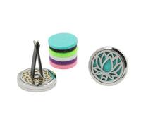 TOMETURE Ambientador para Coche de Acero Inoxidable con Forma de Loto, Clip Difusor de Perfume Elegante con 2 Almohadillas de Fieltro para Ventilación y Eliminación de Color Aleatorio