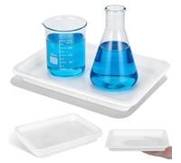 TOMETURE Bandeja de Contención para Reactivos Químicos 4 Piezas de Plástico Resistente para Laboratorios de Investigación y Experimentos Escolares Medidas 24,6X18,5X2,7 CM