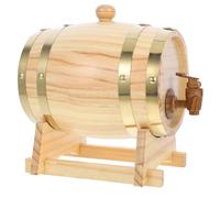TOMETURE Barril de añejamiento de whisky: Dispensador de cócteles vintage - Decantador de vino de 3 litros con soporte - Cubo de madera para cerveza y licores - Barril de alcohol para restaurantes