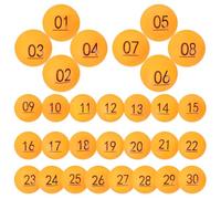 TOMETURE Bolas Esféricas Numeradas para Rifa 30 Unidades Plásticas Amarillas 1-30 Compactas para Entretenimiento y Sorteos en Eventos Sociales y Familiares