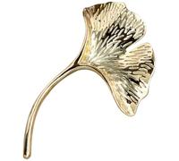TOMETURE Broche Accesorio Delicado y Creativo para Mujer de Aleación Dorado en Forma de Hoja de Ginkgo Fácil de Poner y Quitar para Decoración de Ropa y Mochilas