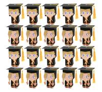 TOMETURE Caja de Dulces para Graduación Diseño de Gorro Doctoral, Papel Resistente, Paquete de 20 Unidades Adecuado para Fiesta y Embalaje de Regalos