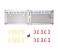 TOMETURE Caja Fuerte para Llaves Montada Pared, Armario Metálico de Seguridad Cerradura y 16 Posiciones, Incluye Etiquetas para Organización, Adecuado para Oficina, Hogar y Administración