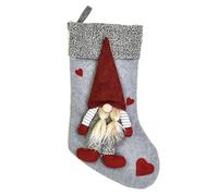 TOMETURE Calcetín Navideño Rojo de Franela Muñeco, Bolsa de Navidad Decorativa para Colgar en Árbol, Suministro Ligero para Regalos y Decoración Navideña