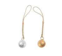 TOMETURE Campana Colgante Japonesa Pequeña Borlas, 2 Piezas en Diseño Arrugado Dorado y Plateado, Accesorio DIY para Mochilas y Fundas de Teléfono, Decoración Simbólica Color Aleatorio