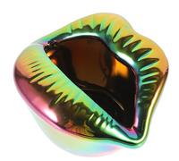 TOMETURE Cenicero de Cerámica con Forma de Labios para Adorno de Mesa, Superficie Lisa y Colocación Estable, Adecuado para Restaurante o Uso Doméstico