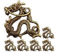 TOMETURE Colgante de Dragón Vintage de Latón Dorado para Llavero, Diseño Delicado y Resistente, Adecuado para Hacer Accesorios y Decoración Única, Pack de 6 Piezas