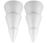 TOMETURE Conos de Espuma de Color Claro para Manualidades 2 Piezas 20x10,5 Cm Acabado Espejo para Decoración Navideña en Mesa, Poliestireno Reutilizable Ligero y Compacto para Bricolaje