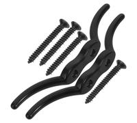TOMETURE Cornamusas de Línea de Muelle Negras de Acero Inoxidable 316, 4 Pulgadas, Pack de 2 Tornillos para Amarres en Embarcaciones de Recreo y