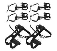 TOMETURE Correas de Pedal Elásticas Ajustables para Bicicleta Estática Montaña, Calapiés de Plástico Resistentes, Juego de 6 Piezas, Accesorio de Fitness para Ciclismo Seguro y Estable