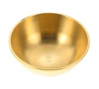 TOMETURE Cuenco de Latón Dorado Tradicional de 10cm para Ofrendas Budistas Diseño Elegante, Bowl Redondo para Rituales y Suministros del Templo Tibetano