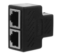 TOMETURE Divisor Ethernet Rj45 1 a 2, Adaptador de Red Negro de Plástico, Divisor de Cable Ethernet Compacto para Extender Conexión en Hogar y Oficina, Compatible Redes Cat 6, Splitter