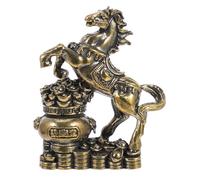 TOMETURE Estatua de Feng Shui Caballo de Bronce Latón Dorado para Oficina | Caballo de Fuego Chino, Figura Clásica Zodiaco, Adorno Compacto para Salón y Escritorio, Buena Suerte