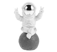 TOMETURE Figura de astronauta: Estatua de astronauta sentado en la luna - Mini estatua para decorar pasteles con temática espacial - Recuerdo de fiesta de, coleccionable, 7,6 cm de altura