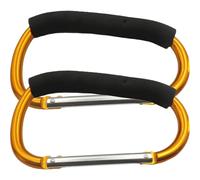 TOMETURE Gancho para Llevar Botas de Patinaje y Esquí de Aleación de Aluminio Dorado, Clip Mosquetón Resistente y Liviano para Uso al Aire Libre, Paquete de 2 Piezas