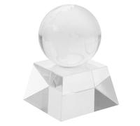 TOMETURE Globo terráqueo transparente con soporte - Bola de mapa pequeña de 7 cm para decoración de escritorio - Esfera de mapa transparente para mesa - Pisapapeles de cristal con forma de Tierra -