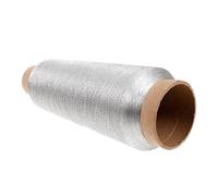 TOMETURE Hilo Metálico para Bordar a Máquina de 5000 Yardas, Color Plata Brillante, Material Metálico y Poliéster, Adecuado para Coser y Hacer Fundas de Almohada
