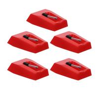TOMETURE Juego de 5 Agujas de Aluminio para Fonógrafo Rojo, Reemplazo Preciso para Tocadiscos Sonido Nítido y Claro, Accesorios para Vinilo y Gramófono