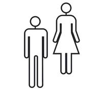 TOMETURE Letreros 2 Piezas Negro para Baño Autoadhesivos de Acrílico Diseño Mate, Ideales para Puertas de Baños y Sanitarios en Oficinas y Hogares