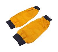 TOMETURE Manguitos Durabilidad Amarillo Soldador de Cuero Profesional Resistentes al Calor y Diseño Extra Largo para Protección de Brazos en Trabajos de Soldadura